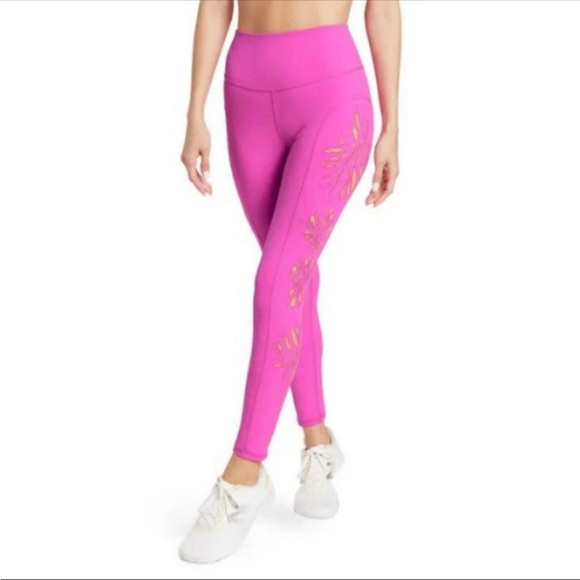 FREE PEOPLE FP MOVEMENT Palm Springs High Waist tropical bloom Leggings Medium - Picture 4 of 9
